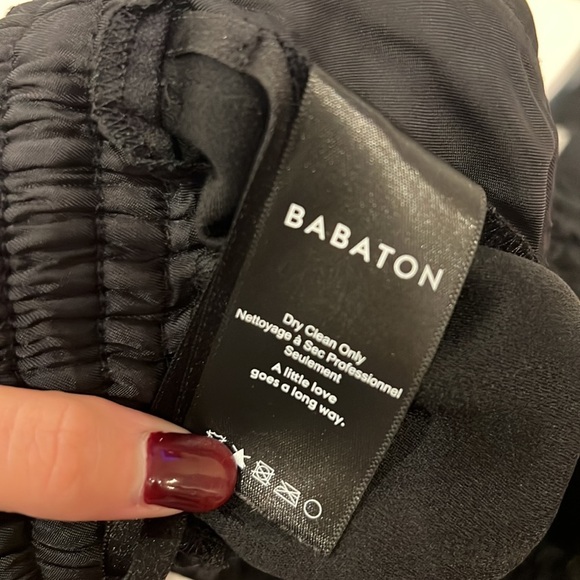 Aritzia Babaton Black with Green Strip Track Pants Size XXS - Picture 7 of 10